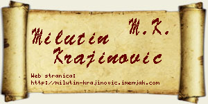 Milutin Krajinović vizit kartica